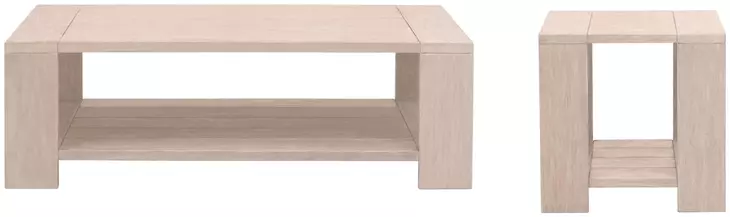 Sur Washed Ever Teak Outdoor Rectangular Occasional Table Set