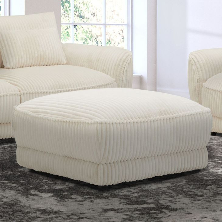 Utopia Mega Ivory Ottoman with Casters