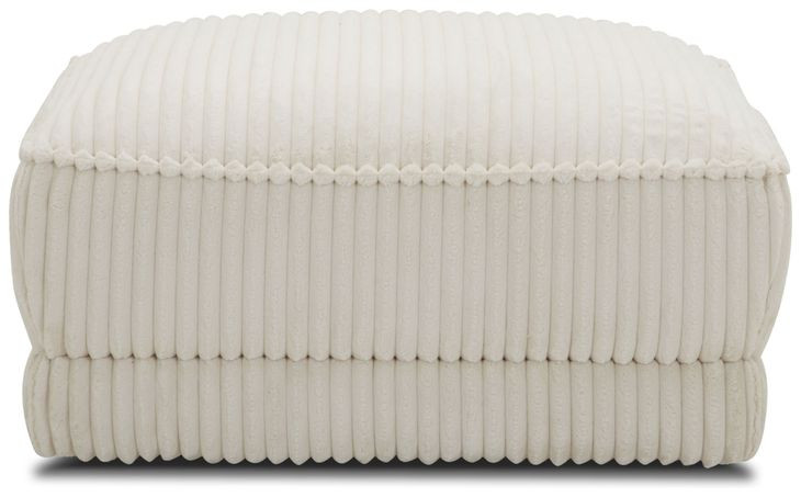Utopia Mega Ivory Ottoman with Casters
