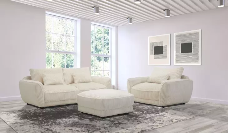Utopia Mega Ivory 89" Sofa