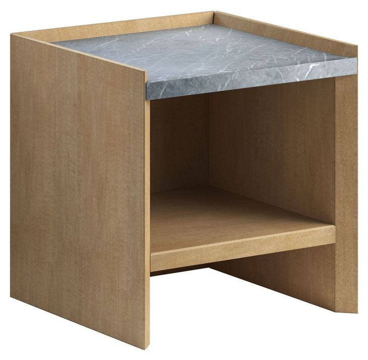 Loft Brown and Gray Square Marble Top End Table