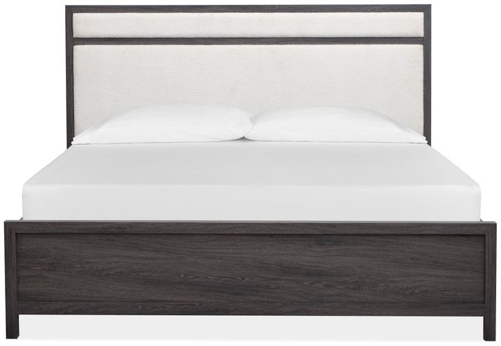 Merrifield Raisin Black and White Upholstered Panel Bedroom Set