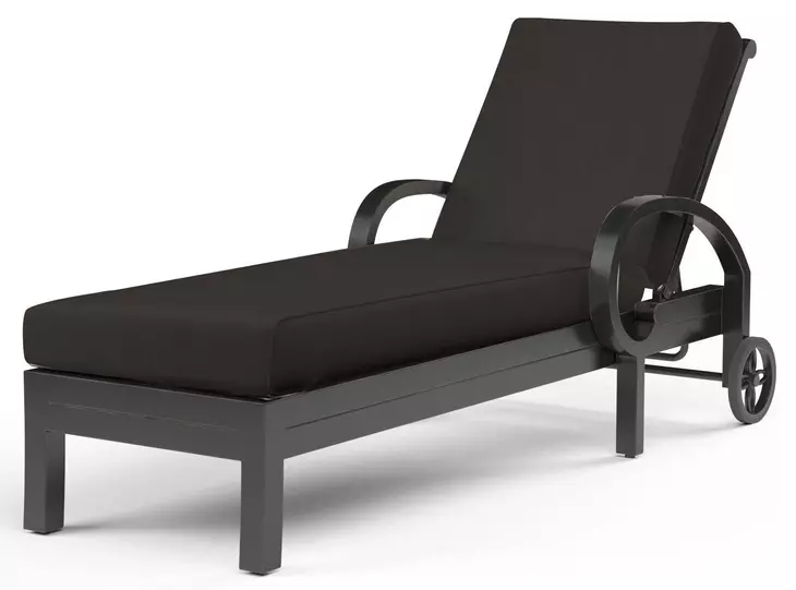 Monterey Spectrum Carbon 78" Outdoor Chaise Lounge with Self Welt