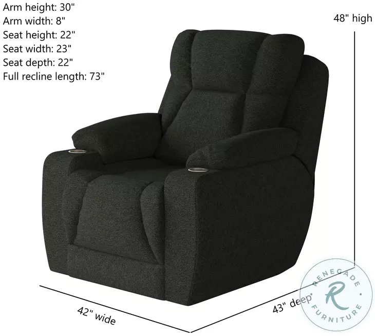Challenger Glam Squad Slate Power Headrest Wall Hugger Big Mans Recliner