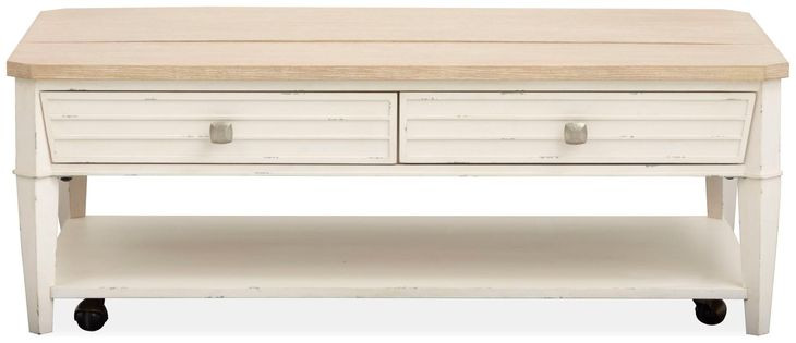 Echo Isles Sea Pearl and Driftwood Rectangular Lift Top Cocktail Table