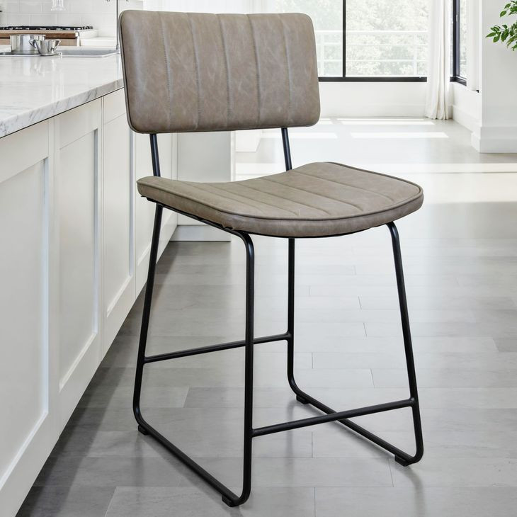 Tribeca Gray Upholstered Counter Height Stool