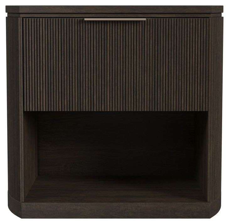 Sutton Dark Brown 1 Drawer Nightstand with LED