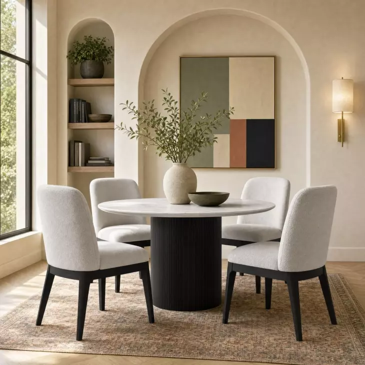 Sutton White Upholstered Dining Side Chair Set of 2