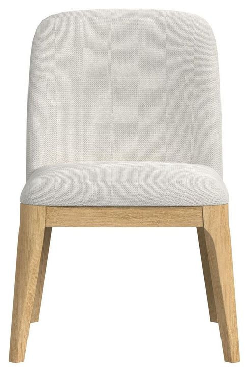 Sutton White and Natural Upholstered Dining Side Chair Set of 2