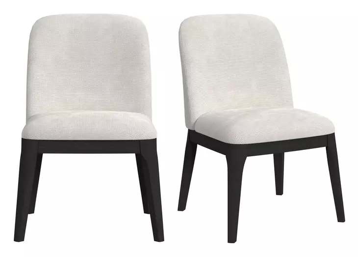Sutton White Upholstered Dining Side Chair Set of 2