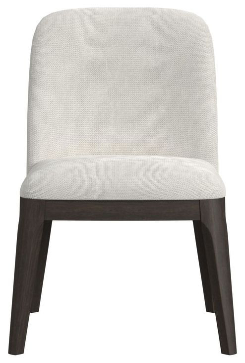 Sutton White and Dark Brown Upholstered Dining Side Chair Set of 2`