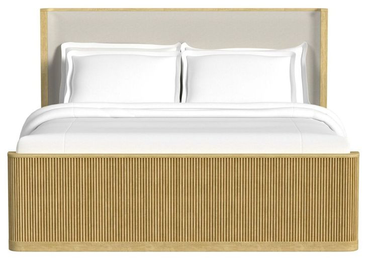 Sutton Brown and Gray King Upholstered Panel Bed