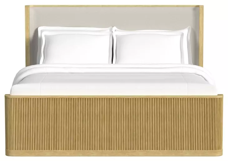 Sutton Brown and Gray King Upholstered Panel Bed