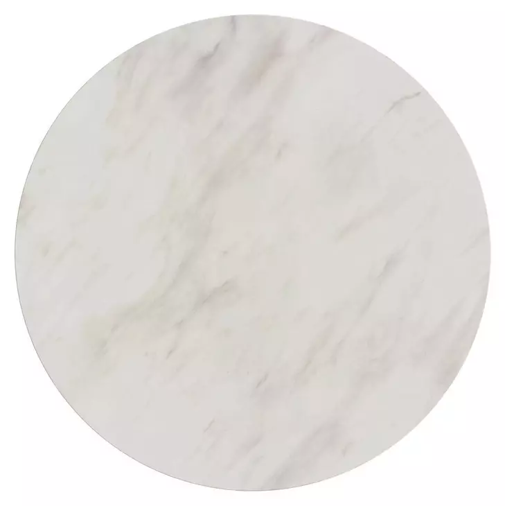 Sutton White and Natural Round Marble Top Occasional Table Set