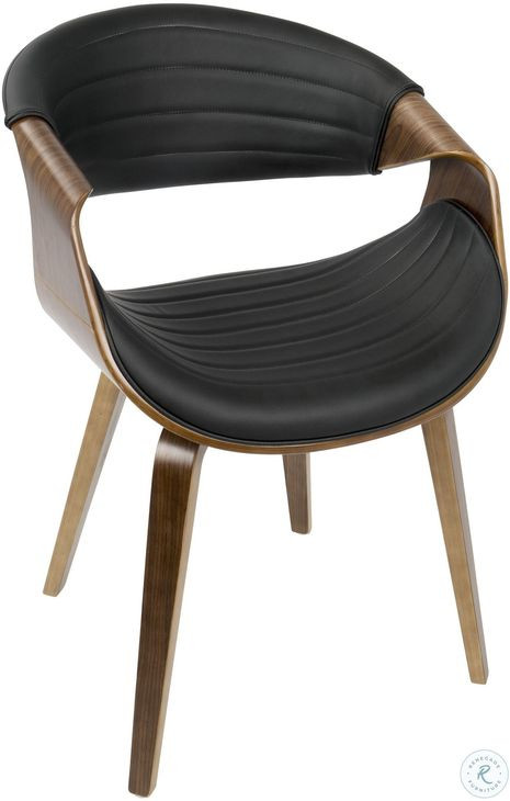Curvo Walnut And Black Accent Chair