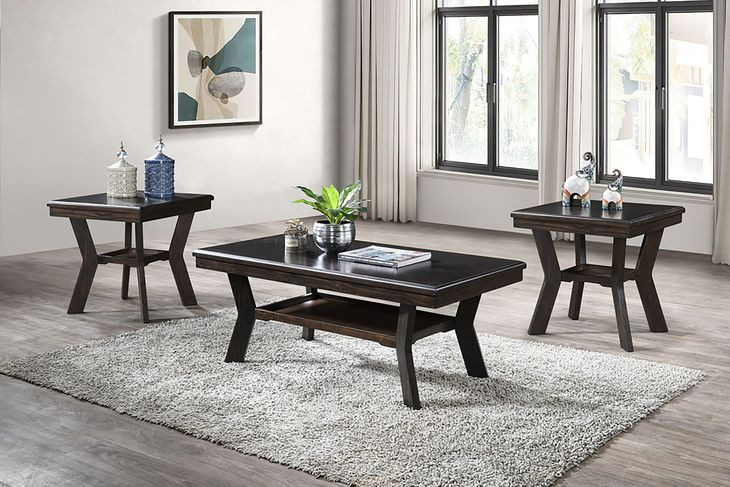 Gia Espresso 3 Piece Occasional Table Set