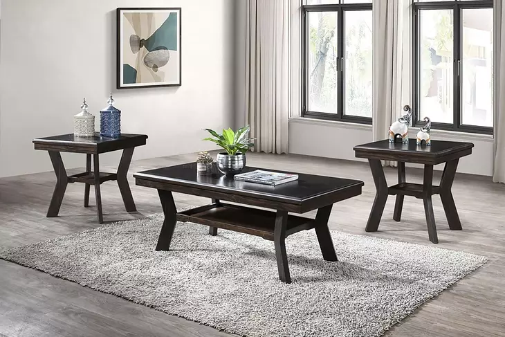Gia Espresso 3 Piece Occasional Table Set