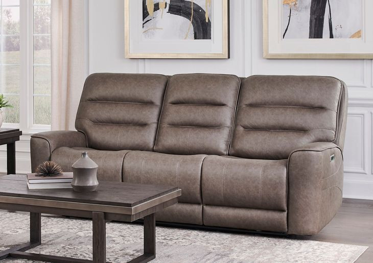 Lawson Sydney Brunette 86" Zero Gravity Triple Power Reclining Sofa with USB Charging