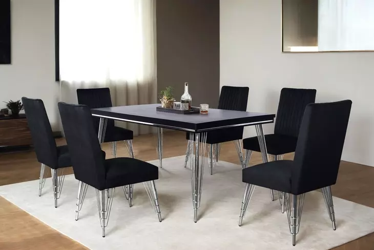 Ava Black 71" Rectangular Dining Table