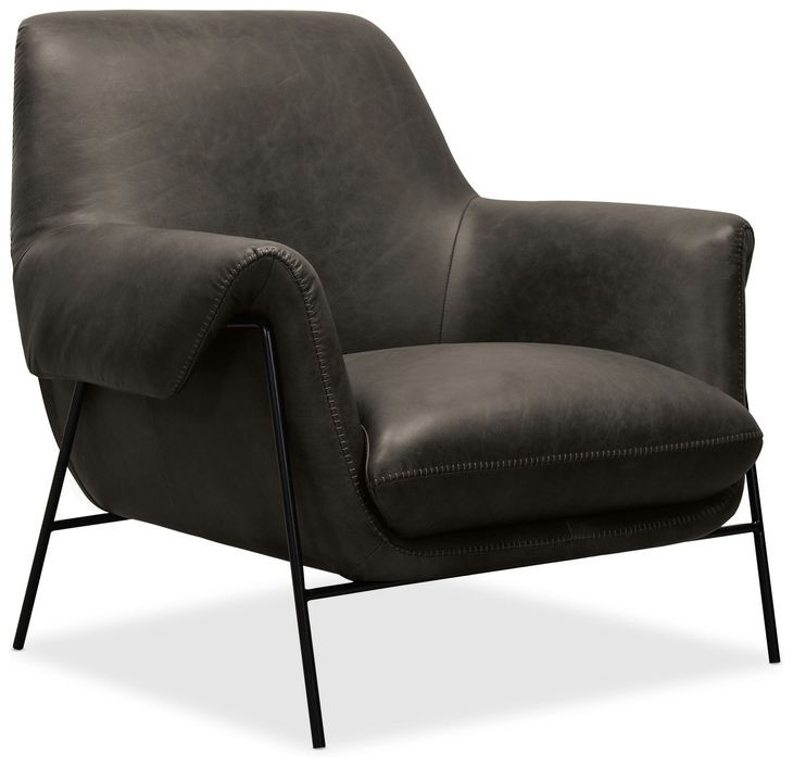 Ambroise Gray Leather Club Chair