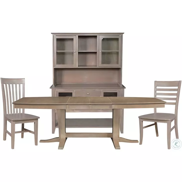 Cosmopolitan Gray Taupe Tall Mission Dining Chair Set of 2