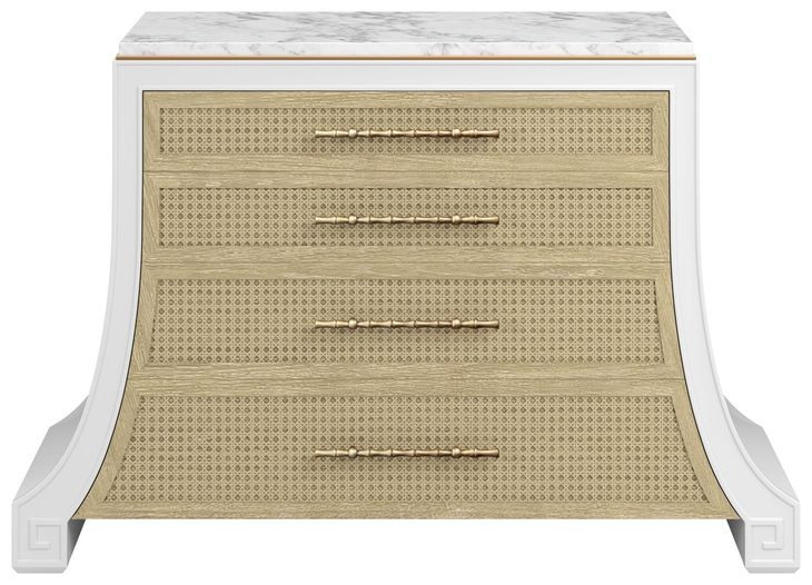 Eave Uplifting White 4 Drawer Accent Chest