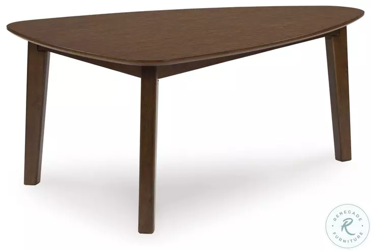 Lyncott Brown Triangular Occasional Table Set