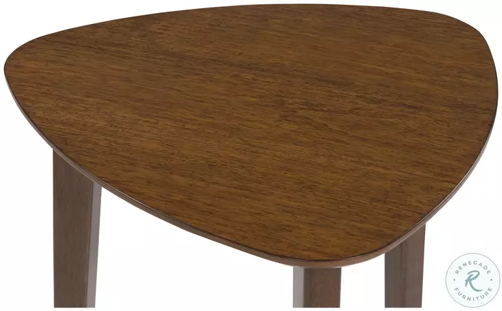 Lyncott Brown Triangular Occasional Table Set