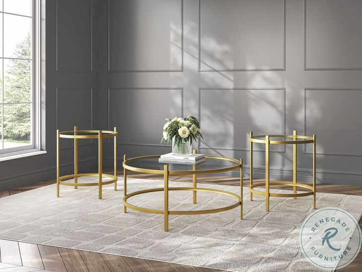 Pearlox Gold Occasional Table Set