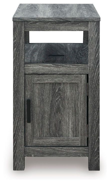Fendenmore Brown and Gray Rectangular Chairside End Table with USB Charging