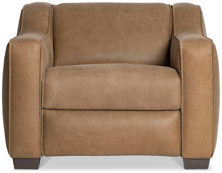 Flynn Tan Leather Upholstered Power Motion Chair