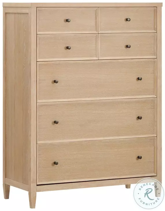 Bristol Park Whitewashed Oak Wood 5 Drawer Chest