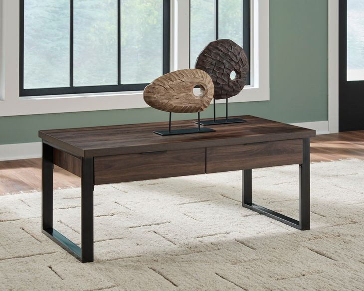 Wickman Falls Dark Brown Rectangular Cocktail Table