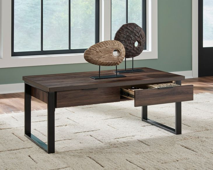 Wickman Falls Dark Brown Rectangular Cocktail Table