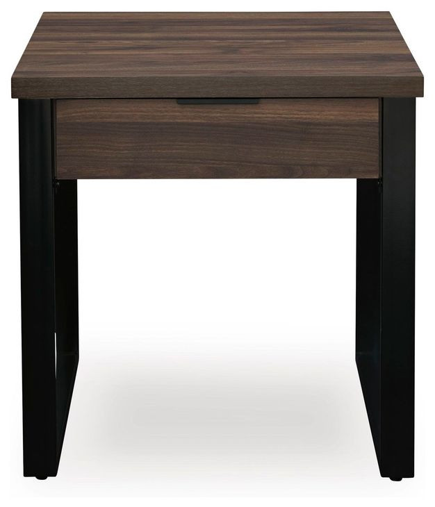 Wickman Falls Dark Brown and Black Square End Table
