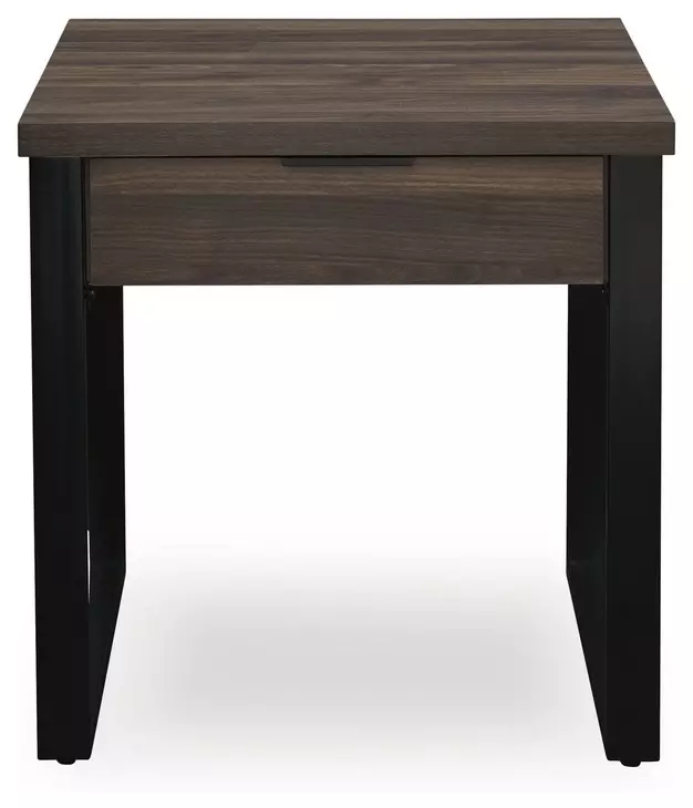 Wickman Falls Dark Brown and Black Square End Table