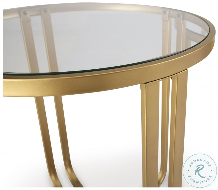 Milloton Gold Occasional Table Set From Ashley Furniture | Coleman Furniture