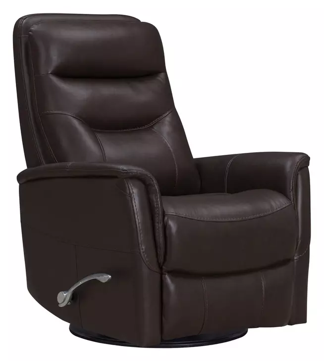 Novara Milan Brown Leather Swivel Glider Recliner