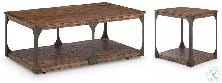 Montgomery Bourbon and Aged Iron Rectangular Occasional Table Set