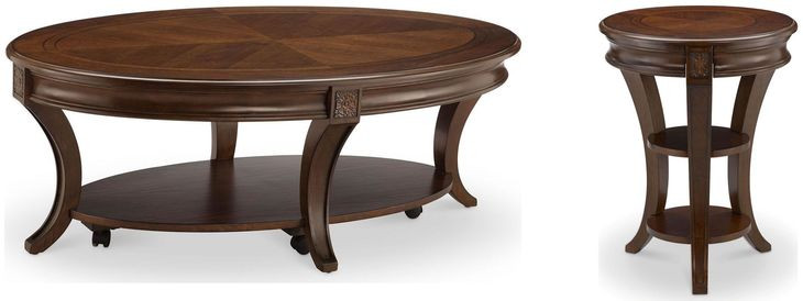 Winslet Cherry Oval Occasional Table Set