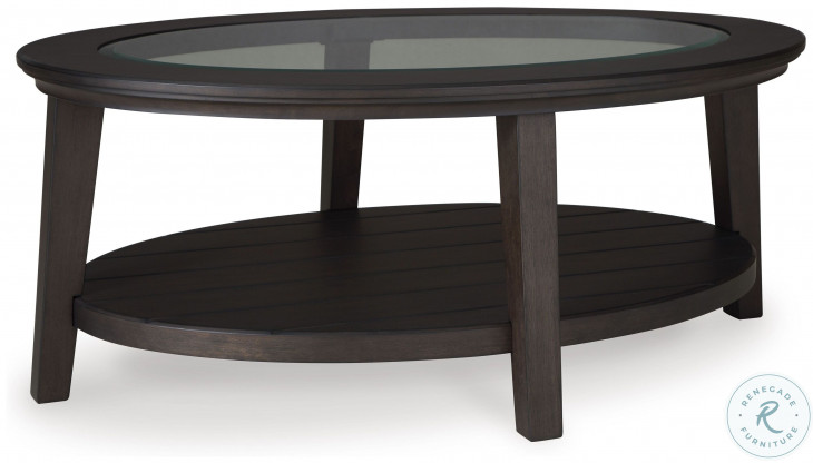 Celamar Dark Brown Oval Coffee Table From Ashley Furniture | Coleman ...