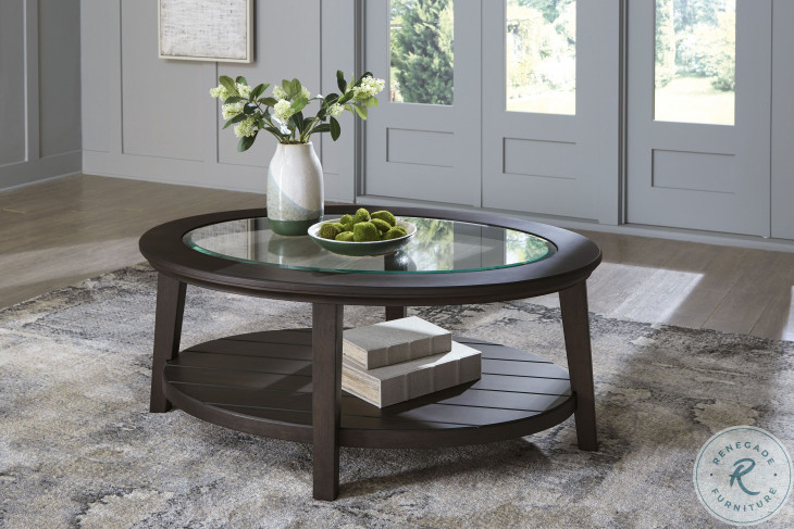 Celamar Dark Brown Oval Coffee Table From Ashley Furniture | Coleman ...