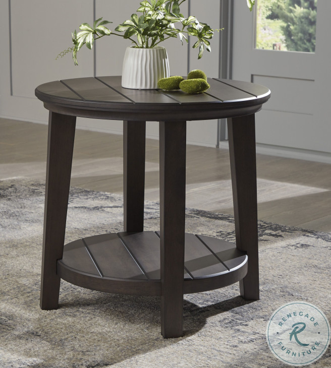 Celamar Dark Brown Round End Table From Ashley Furniture | Coleman ...