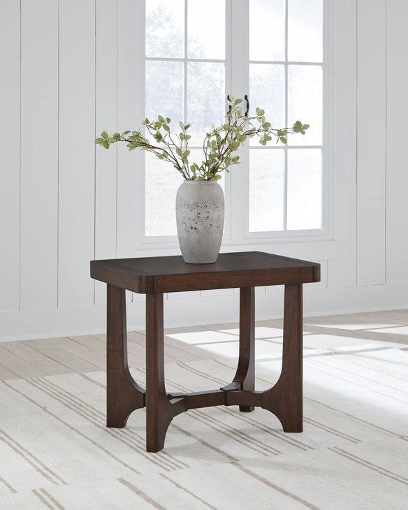 Korestone Dark Brown Rectangular End Table