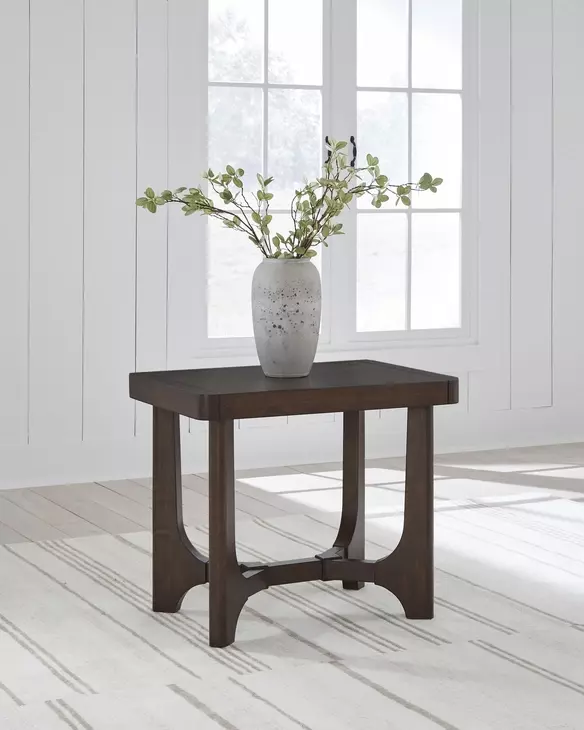 Korestone Dark Brown Rectangular End Table