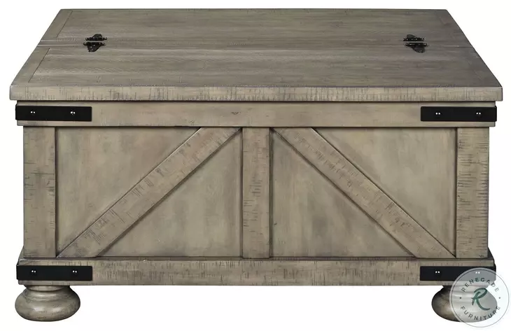 Aldwin Gray Storage Cocktail Table from Ashley | Coleman Furniture