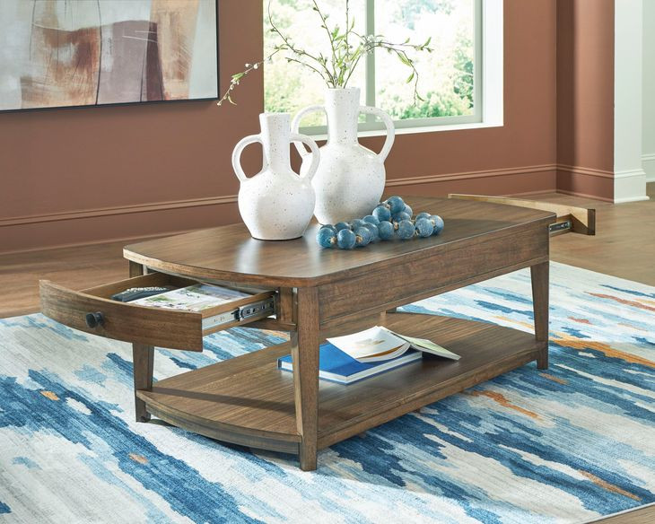 Burkbyer Brown Rectangular Cocktail Table