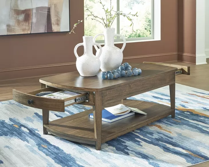 Burkbyer Brown Rectangular Cocktail Table