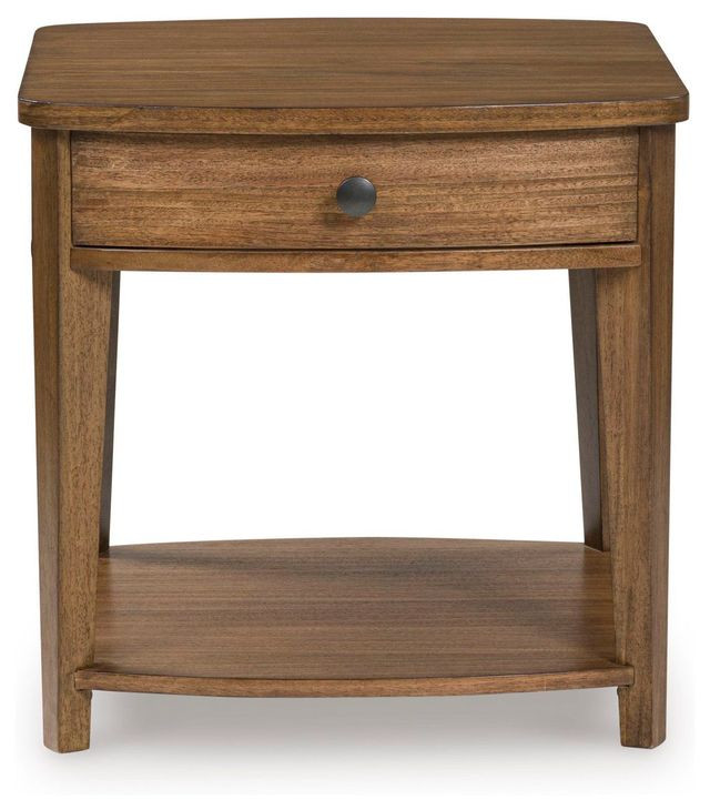 Burkbyer Brown Rectangular End Table
