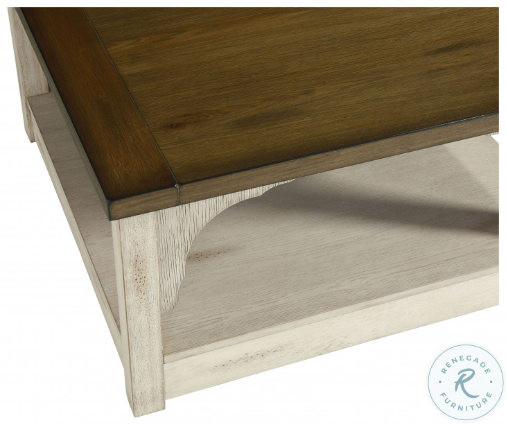 Wellington Place Oak And Antique White Round End Table From Progressive